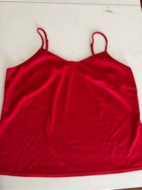 Red Sleeveless V-Neck Cami Tank Top Size 18/20